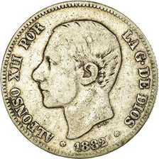 Coin, Spain, Alfonso XII, 2 Pesetas, 1882, Madrid, VF(20-25), Silver, KM:678.2