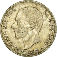 Coin, Spain, Alfonso XII, 2 Pesetas, 1882, Madrid, VF(30-35), Silver, KM:678.2