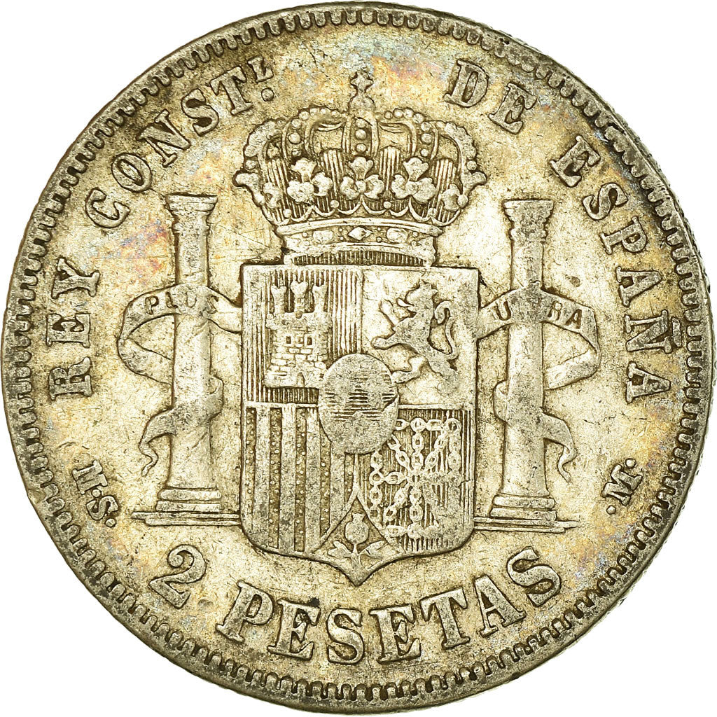 Coin, Spain, Alfonso XII, 2 Pesetas, 1882, Madrid, VF(30-35), Silver, KM:678.2