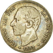 Coin, Spain, Alfonso XII, 2 Pesetas, 1882, Madrid, VF(20-25), Silver, KM:678.2