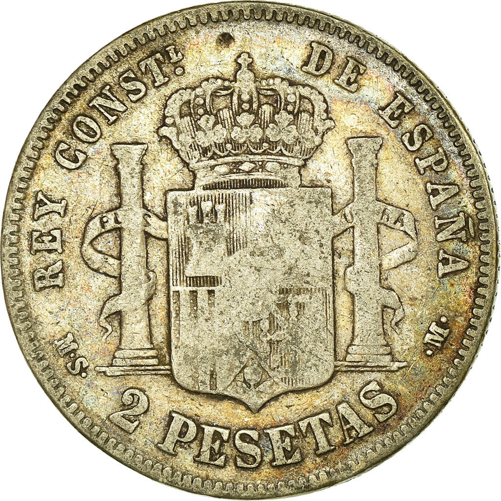 Coin, Spain, Alfonso XII, 2 Pesetas, 1882, Madrid, VF(20-25), Silver, KM:678.2