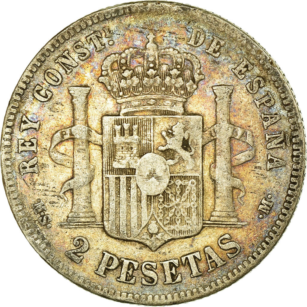 Monnaie, Espagne, Alfonso XII, 2 Pesetas, 1881, Madrid, TB+, Argent, KM:678.2