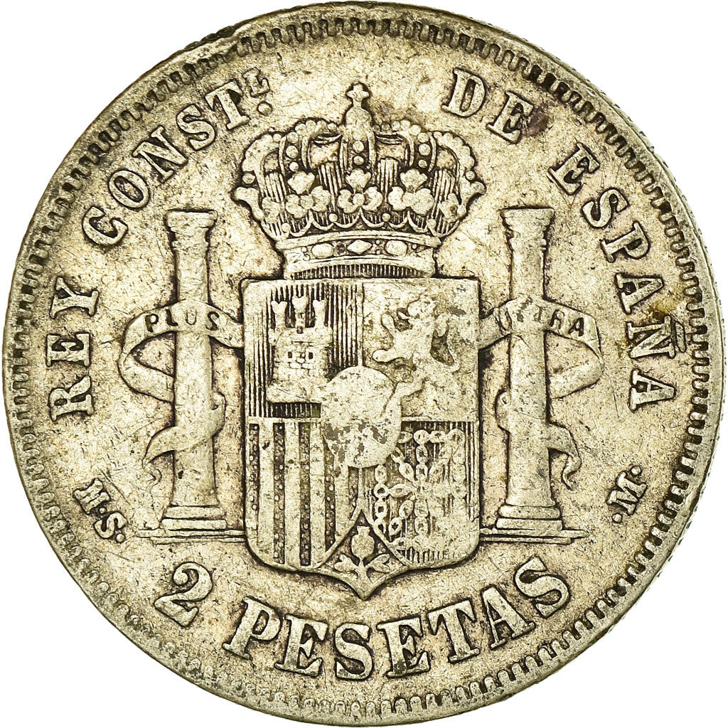 Monnaie, Espagne, Alfonso XII, 2 Pesetas, 1884, Madrid, TB, Argent, KM:678.2