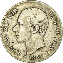 Monnaie, Espagne, Alfonso XII, 2 Pesetas, 1884, Madrid, TB, Argent, KM:678.2