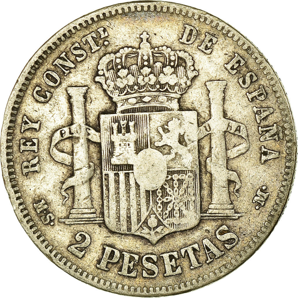 Monnaie, Espagne, Alfonso XII, 2 Pesetas, 1884, Madrid, TB, Argent, KM:678.2