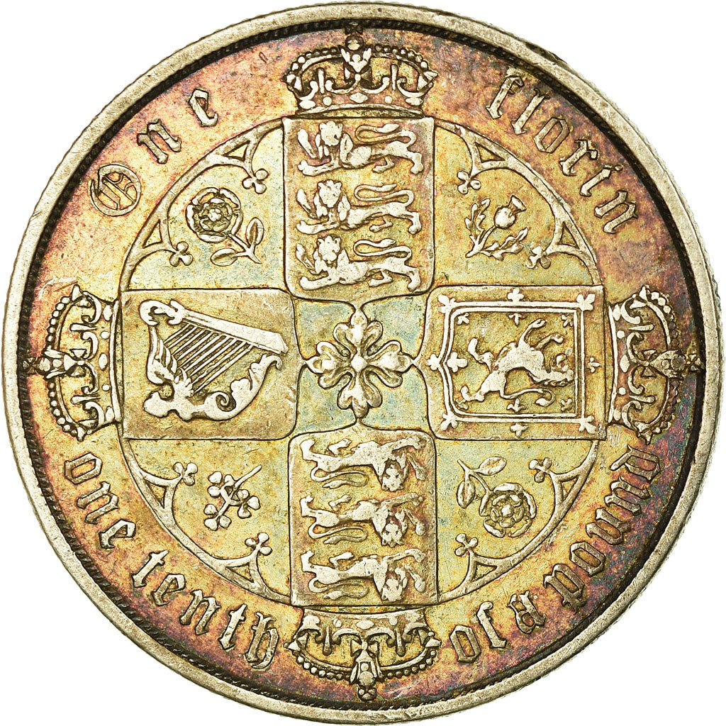 Coin, Great Britain, Victoria, Florin, Two Shillings, 1869, London, EF(40-45)