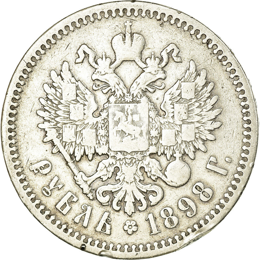 Monnaie, Russie, Nicholas II, Rouble, 1898, St. Petersburg, TB, Argent, KM:59.3