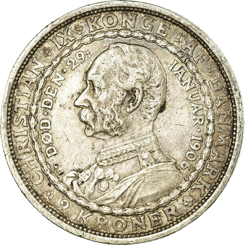 Coin, Denmark, Frederik VIII, 2 Kroner, 1906, Copenhagen, AU(50-53), Silver