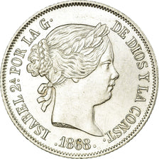 Moneda, España, Isabel II, 40 Centimos, 1868, Madrid, EBC+, Plata, KM:628.2