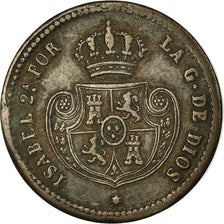 Coin, Spain, Isabel II, 1/10 Réal, 1850, Segovia, EF(40-45), Copper, KM:590