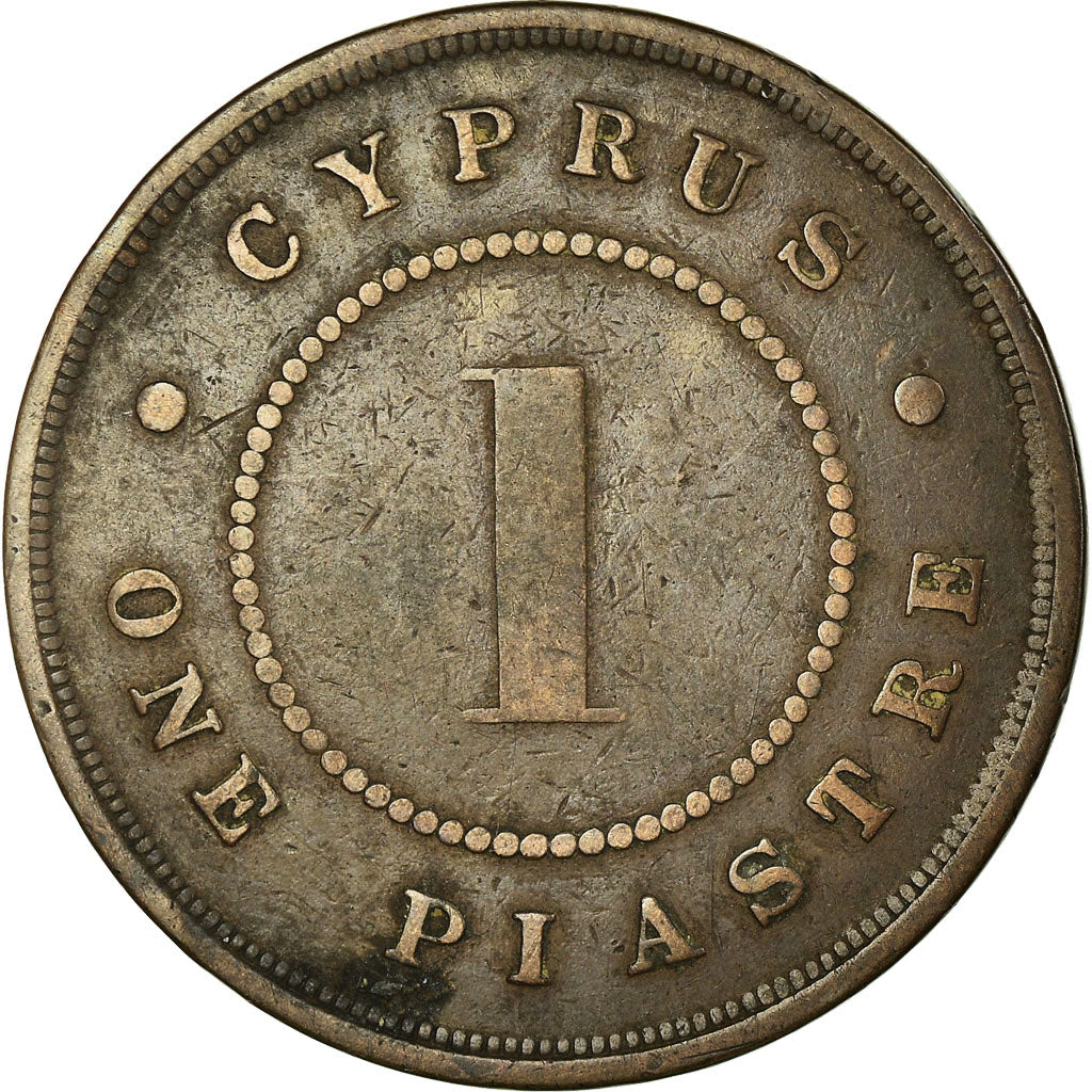 Moneda, Chipre, Victoria, Piastre, 1896, BC+, Bronce, KM:3.2