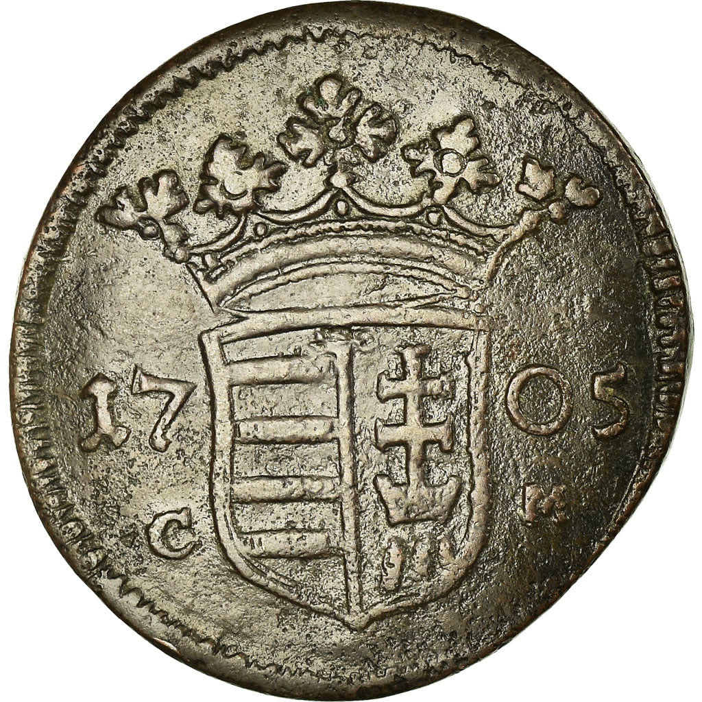 Münze, Ungarn, Franz II Rakoczy, 10 Poltura, 1705, Kassa, SS, Kupfer, KM:264.3
