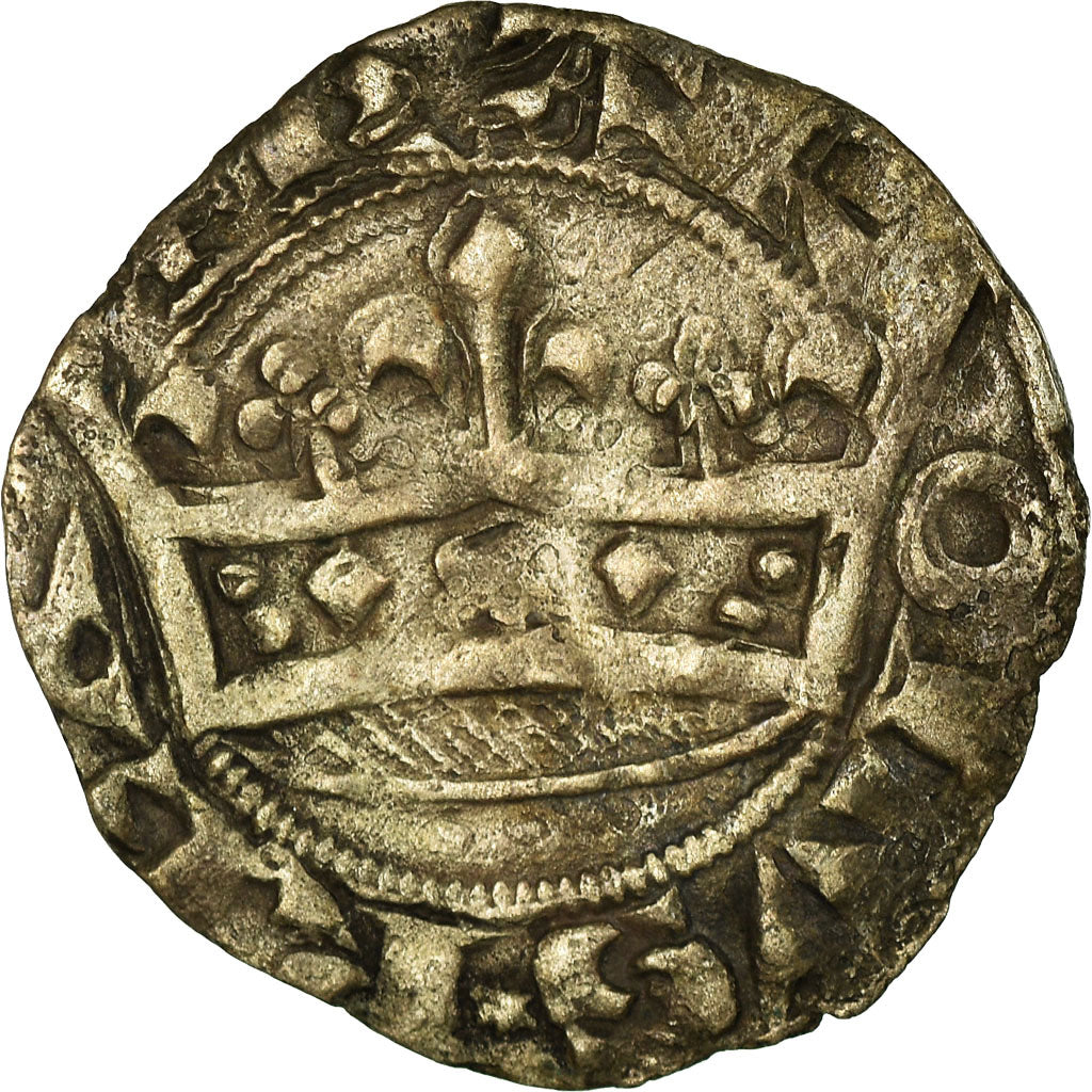 Coin, France, Charles IV, Double Parisis, 1322, EF(40-45), Billon, Duplessy:244b