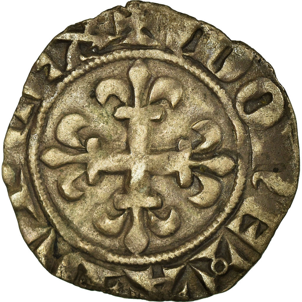 Coin, France, Charles IV, Double Parisis, 1322, EF(40-45), Billon, Duplessy:244b