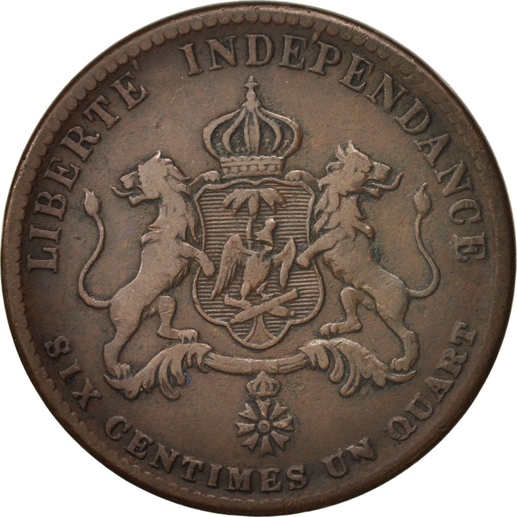Coin, Haiti, 6-1/4 Centimes, 1850, VF(20-25), Copper, KM:38