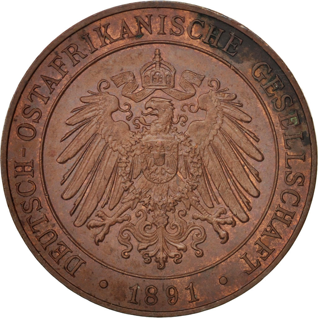 Monnaie, GERMAN EAST AFRICA, Wihelm II, Pesa, 1891, SPL+, Cuivre, KM:1