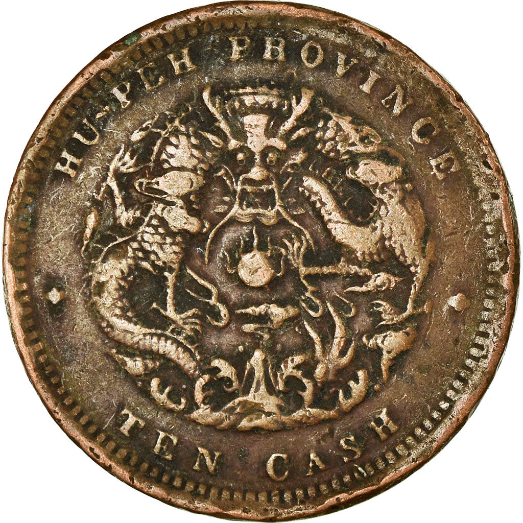 Moneta, China, HUPEH PROVINCE, Kuang-hs, 10 Cash, Ching, VF(30-35), Miedź