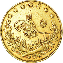 Coin, Turkey, Abdul Hamid II, 100 Kurush, 1897, Qustantiniyah, EF(40-45), Gold