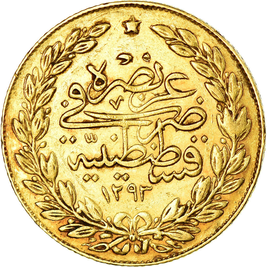 Coin, Turkey, Abdul Hamid II, 100 Kurush, 1897, Qustantiniyah, EF(40-45), Gold