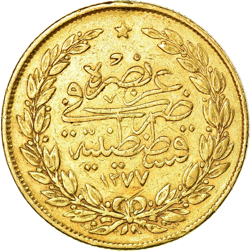 Coin, Turkey, Abdul Aziz, 100 Kurush, 1870, Qustantiniyah, EF(40-45), Gold