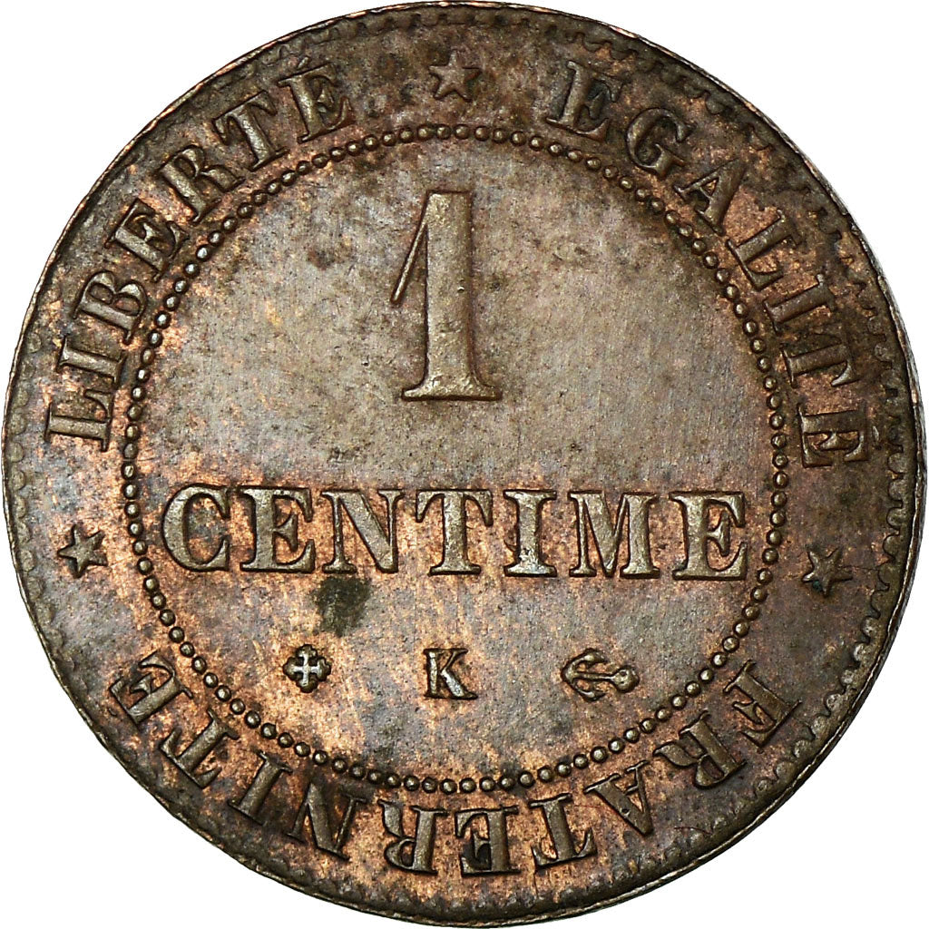 Munten, Frankrijk, Cérès, Centime, 1872, Bordeaux, ZF+, Bronze, KM:826.2