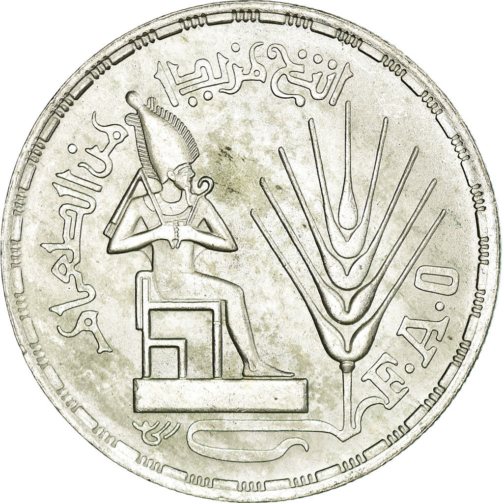 Moneta, Egipt, Pound, 1976, MS(60-62), Srebro, KM:453
