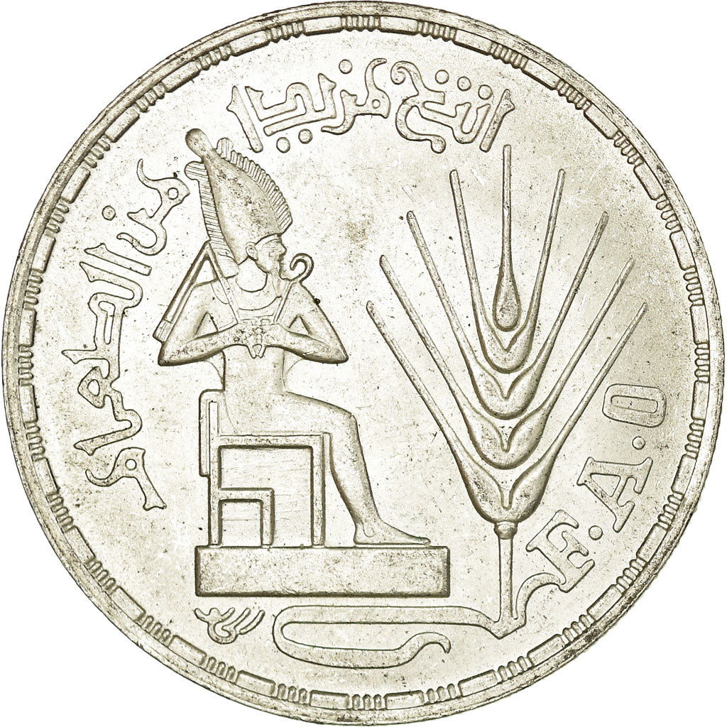Moneta, Egipt, Pound, 1976, MS(60-62), Srebro, KM:453