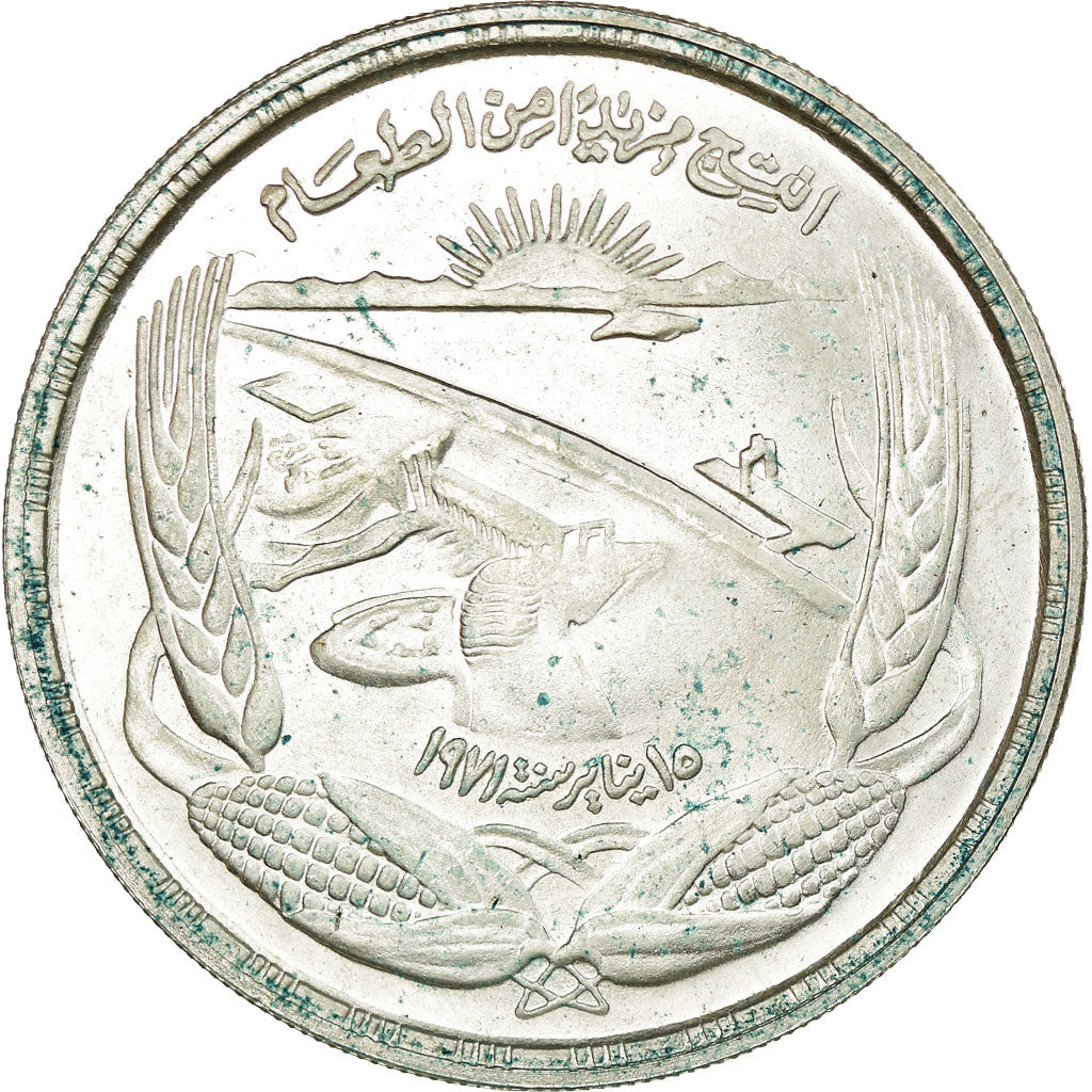 Coin, Egypt, Pound, 1973, AU(55-58), Silver, KM:439