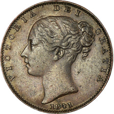 Coin, Great Britain, Victoria, Farthing, 1841, AU(50-53), Copper, KM:725
