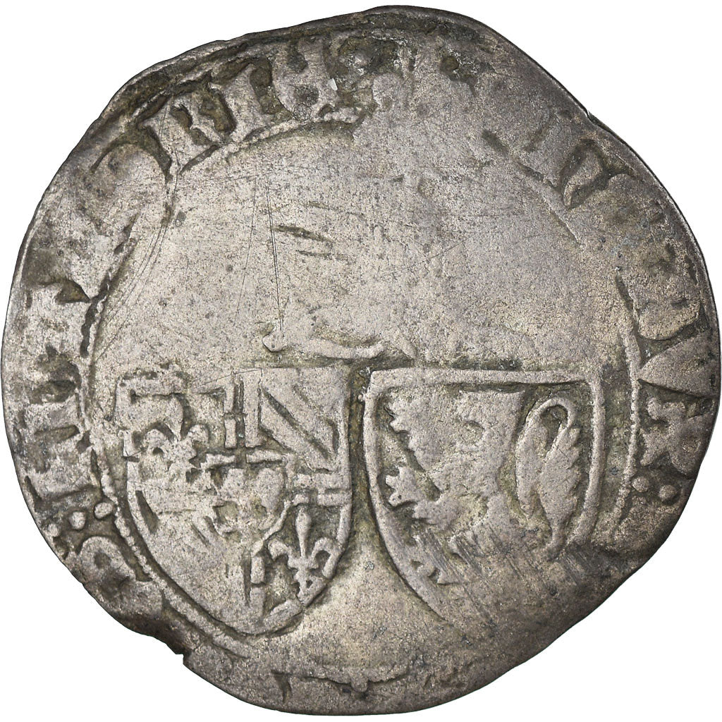 Moneda, Francia, Flanders, Jean sans Peur, Double Gros, BC+, Plata, Boudeau:2249