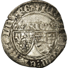 Moeda, França, Henri VI, Blanc aux Écus, Saint Lô, VF(30-35), Lingote