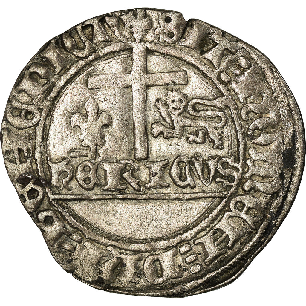 Coin, France, Henri VI, Blanc aux Écus, Saint Lô, VF(30-35), Billon