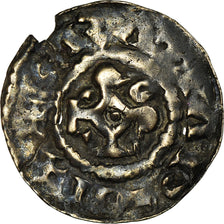 Monnaie, France, Charles le Simple, Denier, 898-923, Metz, TB+, Argent, Prou:132