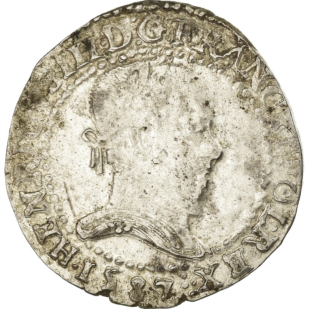 Monnaie, France, Henri III, Demi Franc, 1587, Lyon, TB+, Argent, Sombart:4716