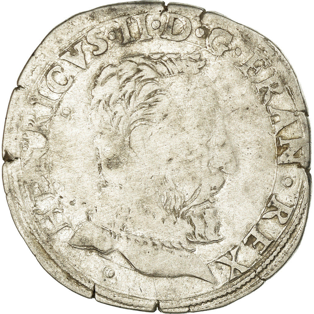 Moneta, Francia, Henri II, Teston, 1553, Toulouse, MB, Argento, Sombart:4572