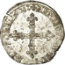Moeda, França, Henri III, 1/4 Ecu, 1587, Saint Lô, EF(40-45), Prata