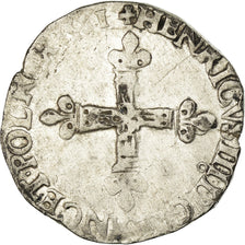 Coin, France, Henri III, 1/4 Ecu, 1581, Rennes, VF(30-35), Silver, Sombart:4662