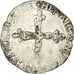Coin, France, Henri III, 1/4 Ecu, 1581, Rennes, VF(30-35), Silver, Sombart:4662