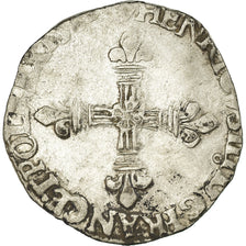 Coin, France, Henri III, 1/4 Ecu, 1582, Rennes, VF(30-35), Silver, Sombart:4662