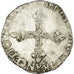 Coin, France, Henri III, 1/4 Ecu, 1582, Rennes, VF(30-35), Silver, Sombart:4662