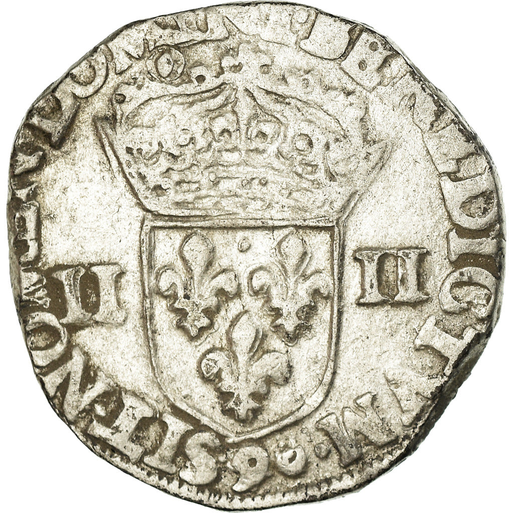 Coin, France, Henri III, 1/4 Ecu, 1582, Rennes, VF(30-35), Silver, Sombart:4662