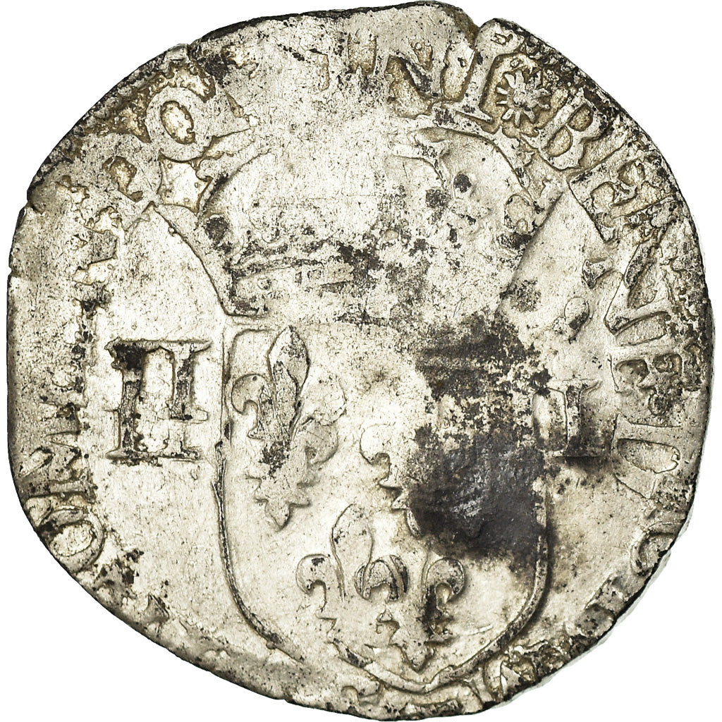 Coin, France, Henri III, 1/4 Ecu, 1584, Nantes, VF(20-25), Silver, Sombart:4662