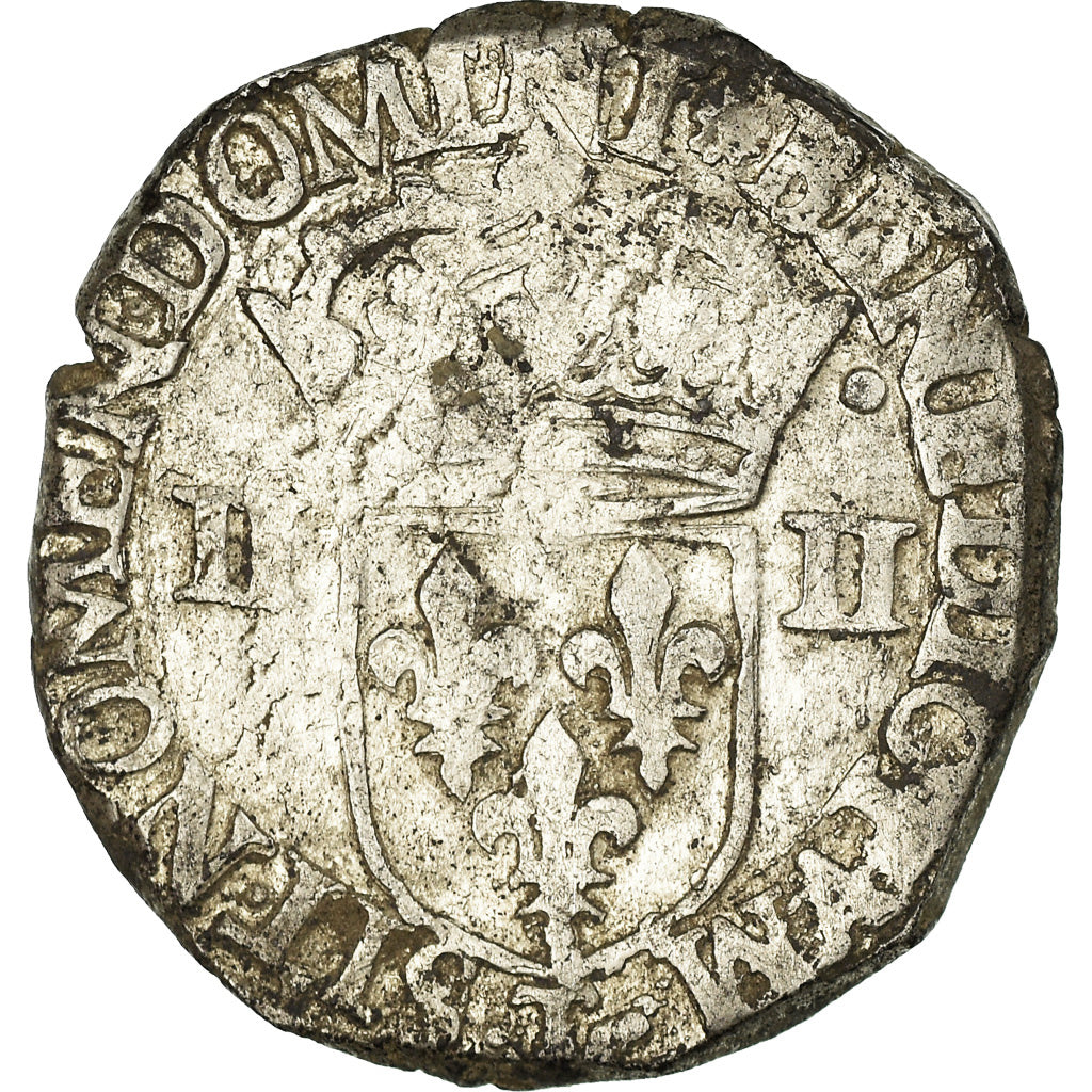 Coin, France, Henri III, 1/4 Ecu, 1588, Nantes, VF(30-35), Silver, Sombart:4662