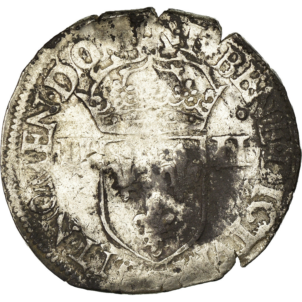 Coin, France, Henri III, 1/4 Ecu, 1582, Nantes, VF(20-25), Silver, Sombart:4662