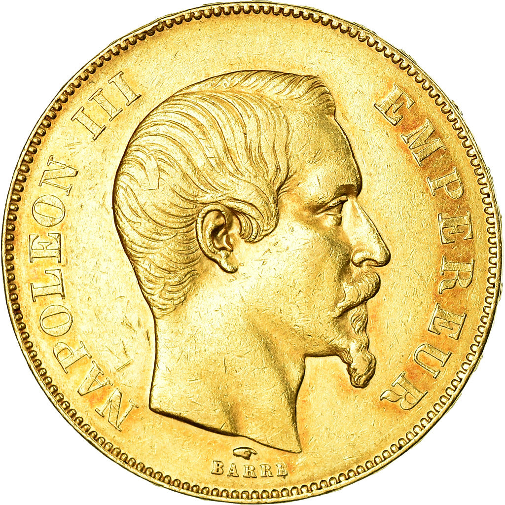 Moeda, França, Napoleon III, 50 Francs, 1856, Paris, AU(50-53), Dourado