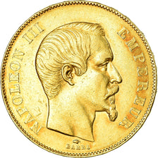 Moeda, França, Napoleon III, 50 Francs, 1856, Paris, AU(50-53), Dourado