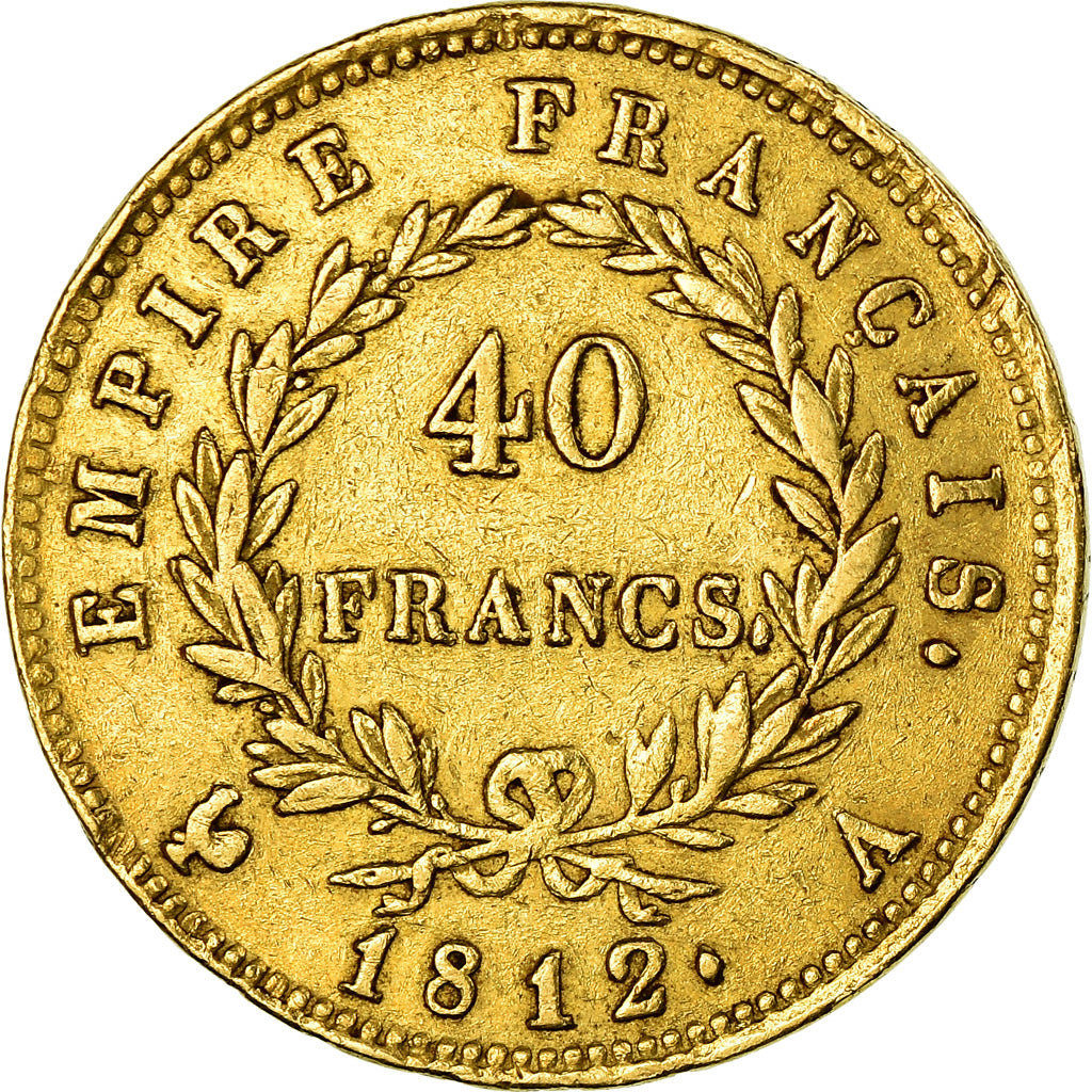Moneda, Francia, Napoléon I, 40 Francs, 1812, Paris, MBC, Oro, KM:696.1