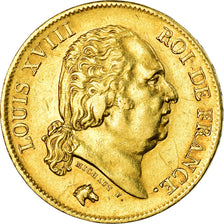 Coin, France, Louis XVIII, Louis XVIII, 40 Francs, 1818, Lille, AU(55-58), Gold