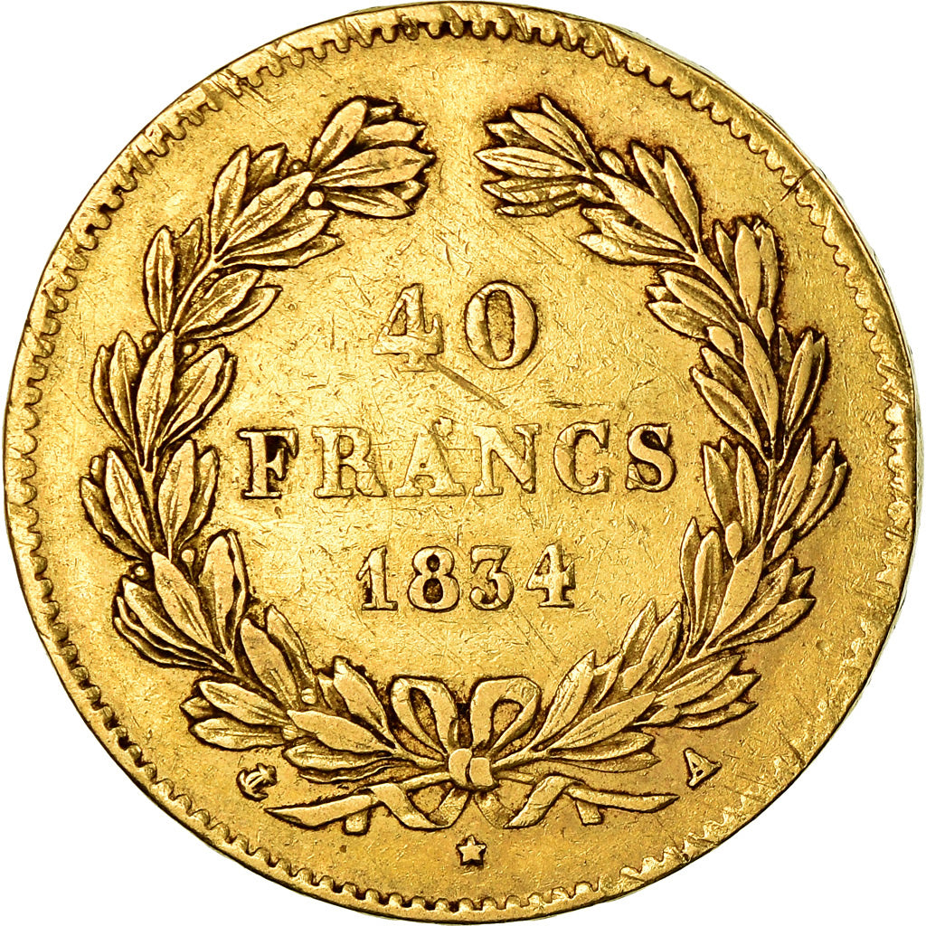 Coin, France, Louis-Philippe, 40 Francs, 1834, Paris, EF(40-45), Gold, KM:747.1