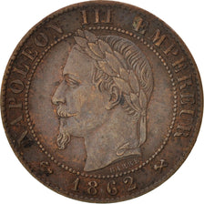 Francia, Napoleon III, Centime, 1862, Bordeaux, Bronzo, KM:795.3